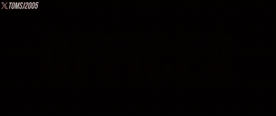 A Black Background With Red Text That Says Officer GIF