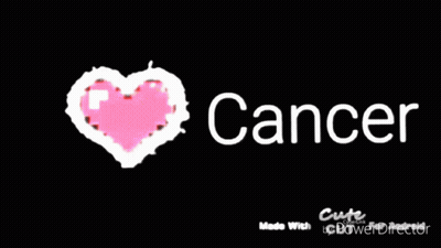 A Black Background With The Word Cancer And A Heart GIF