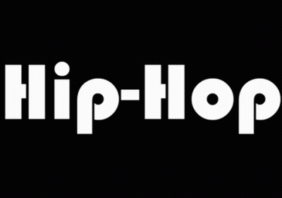 A Black Background With The Word Hip-Hop In White Letters GIF