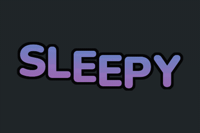 A Black Background With The Word Sleepy In Purple GIF