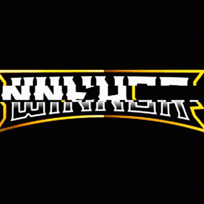 A Black Background With The Word Winner Written In White GIF