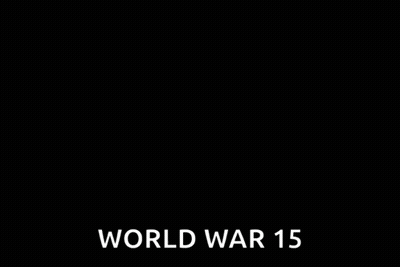 A Black Background With The Words Coming Soon World War 15 GIF