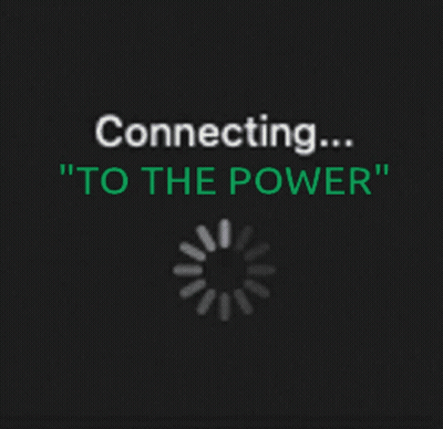 A Black Background With The Words Connecting To The Power On It GIF