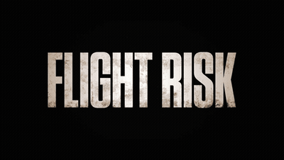 A Black Background With The Words Flight Risk Written In White GIF