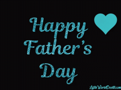 A Black Background With The Words Happy Father 'S Day In Gold Letters GIF