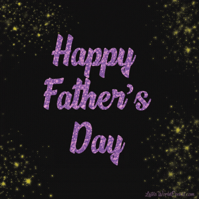 A Black Background With The Words Happy Father 'S Day Written In Purple GIF