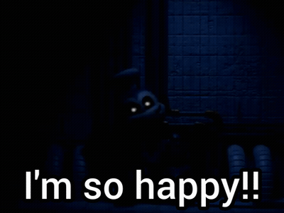 A Black Background With The Words `` I 'M So Happy '' Written On It . GIF