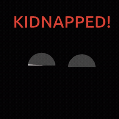 A Black Background With The Words Kidnapped In Red Letters GIF