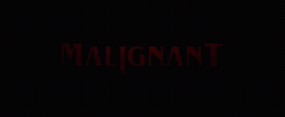 A Black Background With The Words Malignant In Red Letters GIF