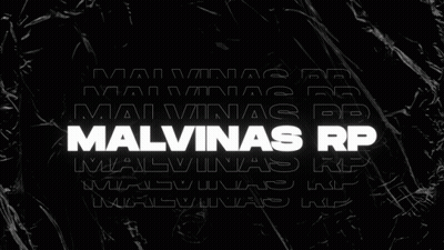 A Black Background With The Words Malvinas Rp In White Letters GIF