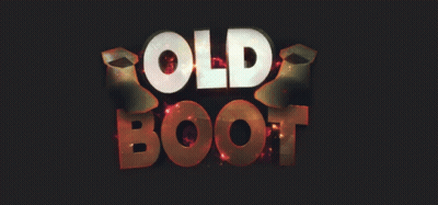 A Black Background With The Words Old Boot Written In White Letters GIF