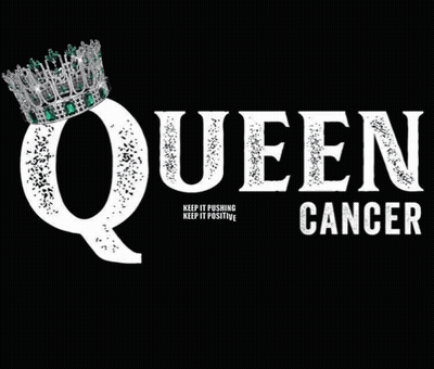 A Black Background With The Words Queen Cancer And A Crown GIF