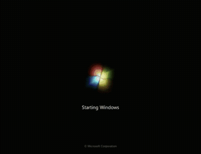 A Black Background With The Words Starting Windows GIF