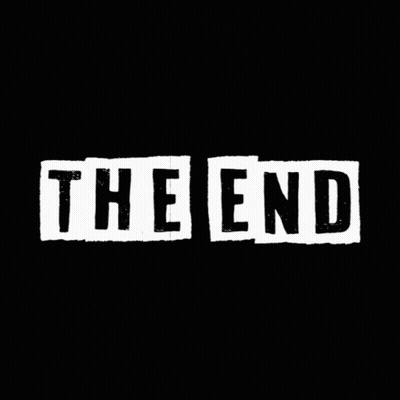 A Black Background With The Words " The End " Cut Out Of It GIF
