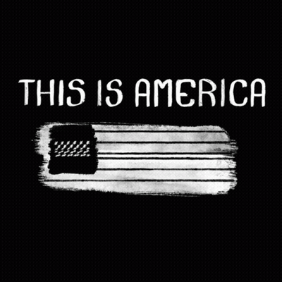A Black Background With The Words " This Is America " GIF