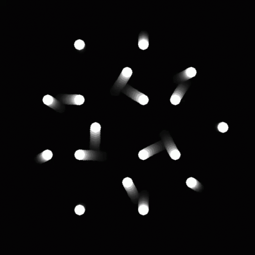A Black Background With White Dots And Arrows GIF