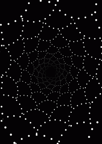 A Black Background With White Dots In A Spiral . GIF