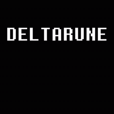 A Black Background With White Letters That Say Deltarune Tomorrow . GIF