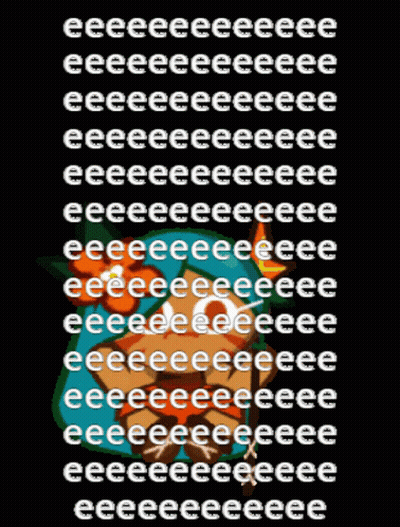 A Black Background With White Letters That Says Eee GIF