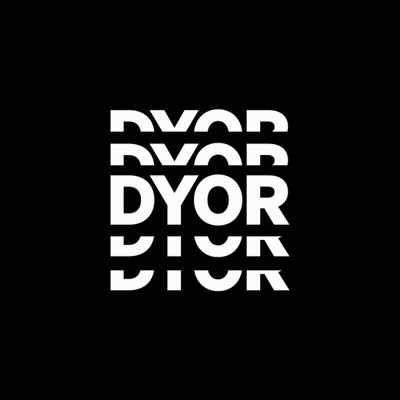A Black Background With White Text That Says Dyor Dyor Dyor Dyor GIF