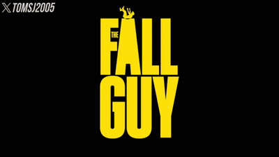 A Black Background With Yellow Text That Says Fall Guy GIF