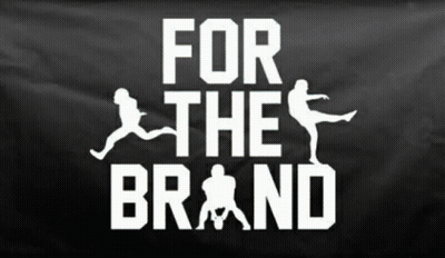 A Black Banner That Says " For The Brand " GIF