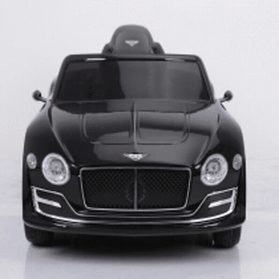 A Black Bentley Toy Car Is Sitting On A White Table GIF