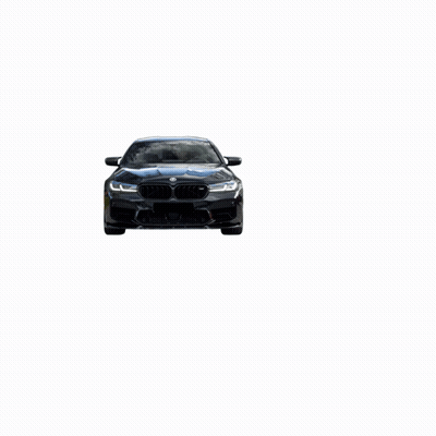 A Black Bmw With A Bmw Logo On The Front Bumper GIF