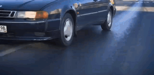 A Black Car With A License Plate That Reads Y 571 Cx 98 GIF