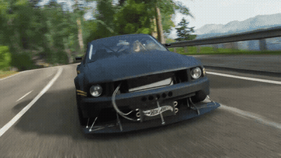 A Black Car With A License Plate That Says Hot Wheels On It GIF