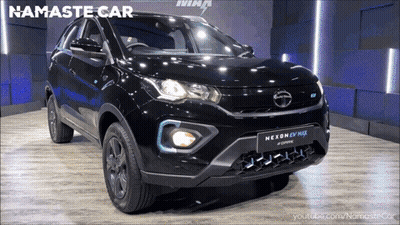 A Black Car With The Word Namaste Car On The Top GIF