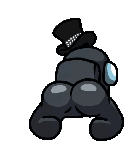 A Black Cartoon Character Wearing A Top Hat And Gloves . Sticker