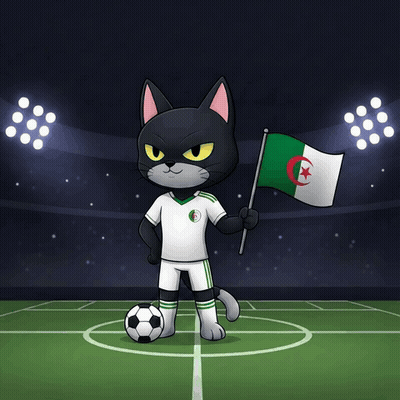 A Black Cat Holding A Flag And A Soccer Ball On A Field GIF