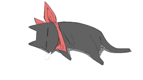 A Black Cat With A Red Scarf Around Its Neck Sticker