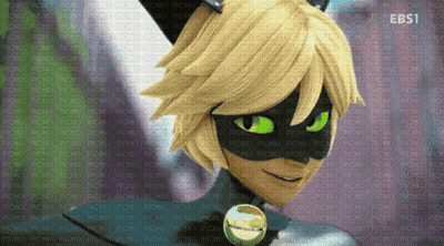 A Black Cat With Green Eyes Is Surrounded By Ebs1 Logos GIF