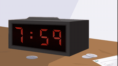 A Black Digital Clock Displays The Time As 11:59 GIF