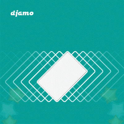 A Black Djamo Credit Card Is Displayed On A Green Background GIF