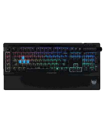 A Black Keyboard With The Word Predator On The Bottom Sticker