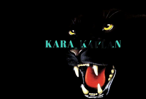 A Black Panther With Its Mouth Open And The Words Kara_kapian Written Above It GIF