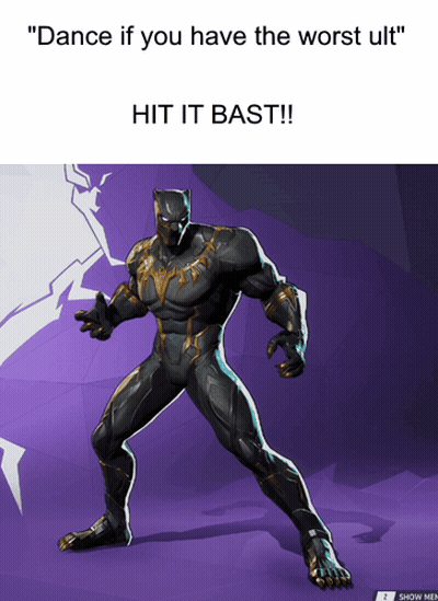 A Black Panther With The Words " Dance If You Have The Worst Ult " GIF