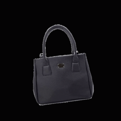 A Black Purse With A Gold Badge On The Front GIF