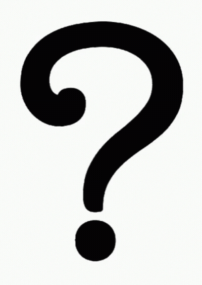 A Black Question Mark With A Swirl On It GIF