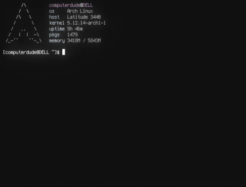 A Black Screen With A Triangle On It And The Words Computerdude80ell At The Top GIF
