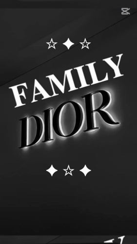 A Black Sign That Says Family Dior In White Letters GIF