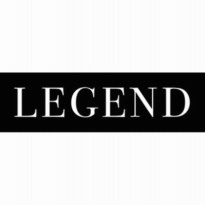 A Black Sign With The Word Legend On It GIF