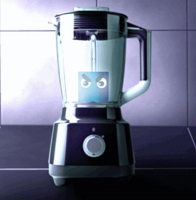 A Blender With An Angry Face On The Glass GIF