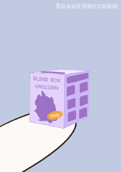A Blind Box Unicorn With A Rare Sticker GIF