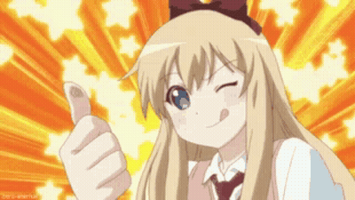 A Blonde Anime Girl Gives A Thumbs Up Sign GIF