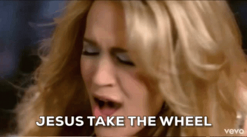 A Blonde Woman Singing Jesus Take The Wheel In A Vevo Video GIF