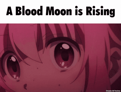 A Blood Moon Is Rising With A Close Up Of A Girl 'S Eye GIF